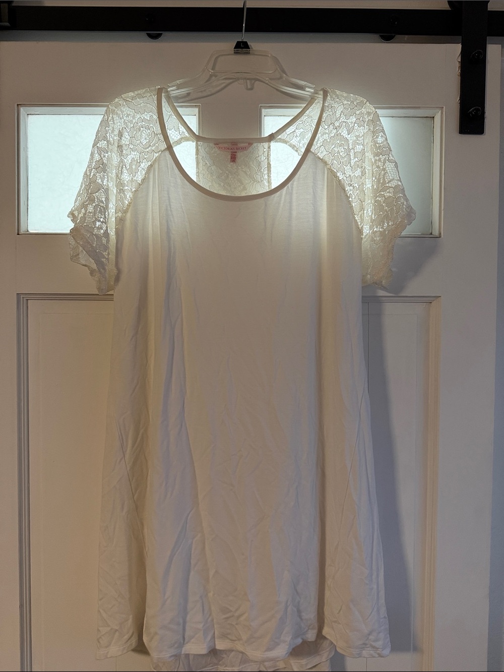 Victoria's Secret White Lace Sleeve Tunic Top